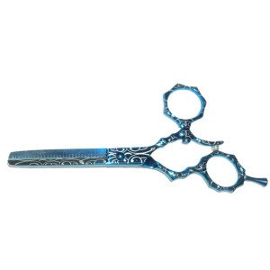Thinning scissor titanium Blue with design