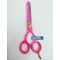 Fancy Thinning Scissors Pink Coated With Finger Rest