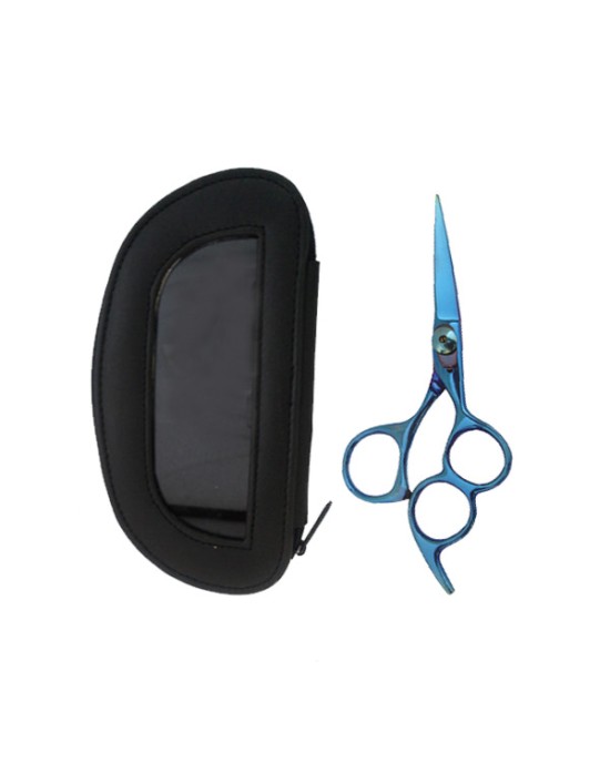 Hair scissors Titanium blue  With pakings