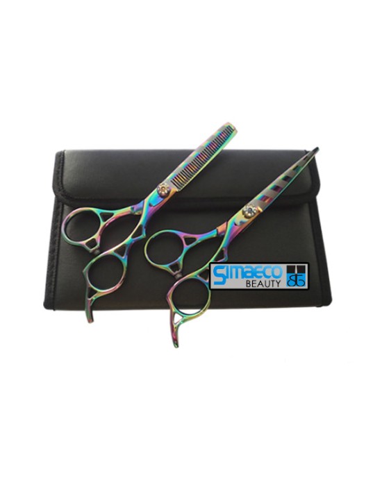 Hair scissors Titanium Rainbow Set
