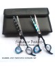 Hair scissors Titanium Blue Set & packing