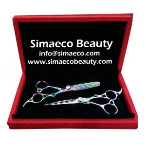 Hair scissors Titanium Rainbow Set