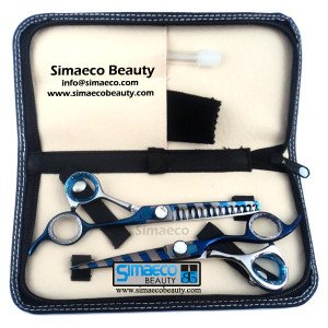 Hair scissors Titanium Blue Set & packing
