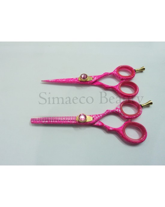 Hair and Thinning scissors set Pink coated 5.5"