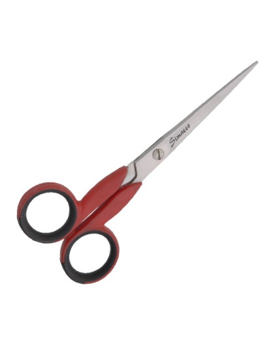 Barber Scissors Red Plastic Handle