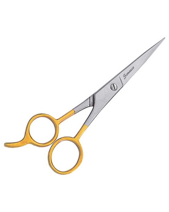 Barber Scissor With Finger Rest Gold Ring