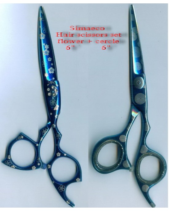 Hair scissors with flower