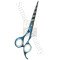 Barber scissors Titanium blue with zebra designs