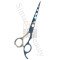 Barber scissors titanium blue with zebra