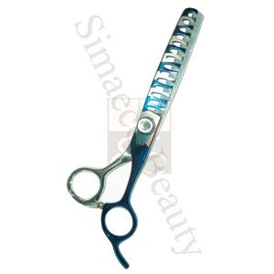 Barber scissors titanium blue with zebra