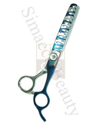 Barber scissors titanium blue with zebra