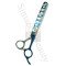 Barber scissors titanium blue with zebra