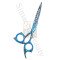 Barber scissors titanium blue flower designe