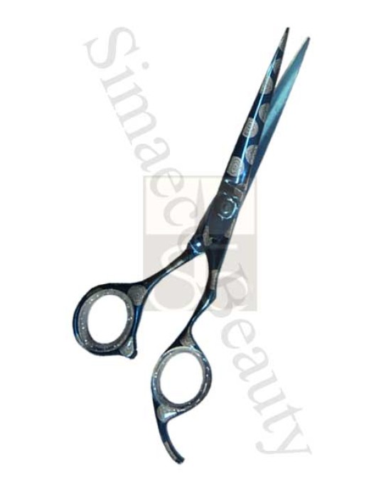 Barber scissors titanium blue painted
