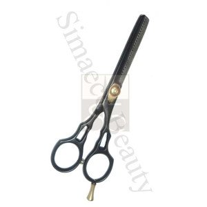 Thinning scissors black coated with finger rest