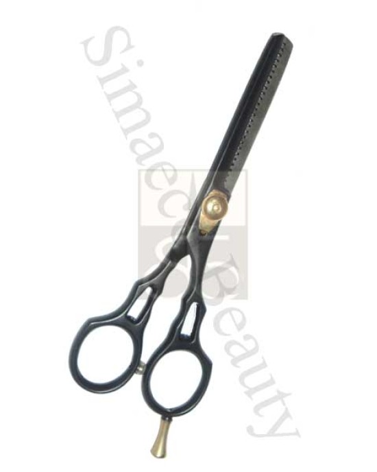 Thinning scissors black coated with finger rest