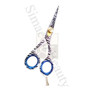 Fancy hair scissors coated with finger rest