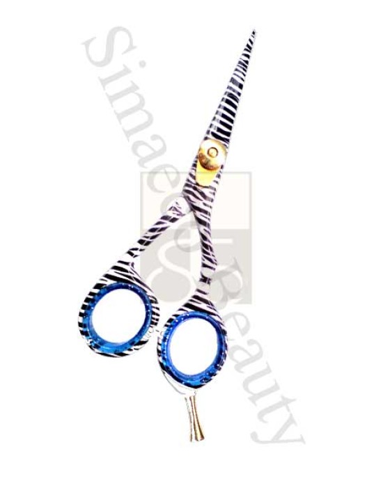 Fancy hair scissors coated with finger rest
