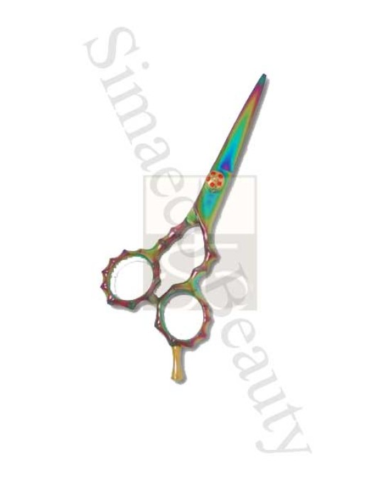 Barber scissors titanium rainbow colour