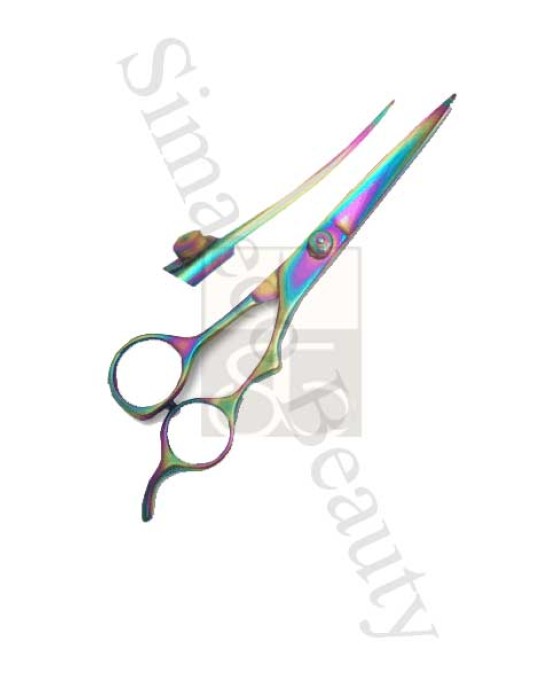 Pet Grooming Scissors CVD Titanium Color With Finger Rest
